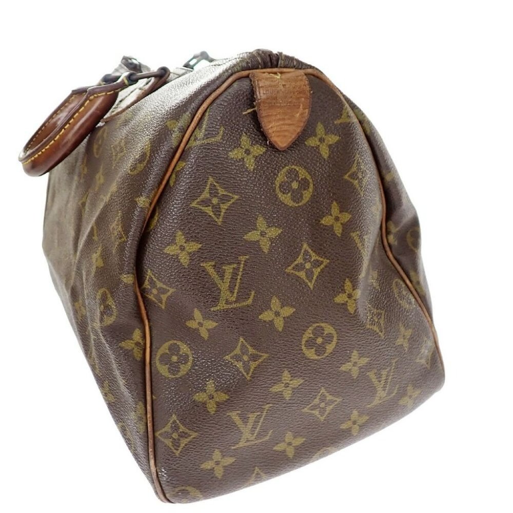 AUTHENTIC LOUIS VUITTON Speedy 35 Travel Hand Bag Monogram Leather Brown - Picture 4 of 8